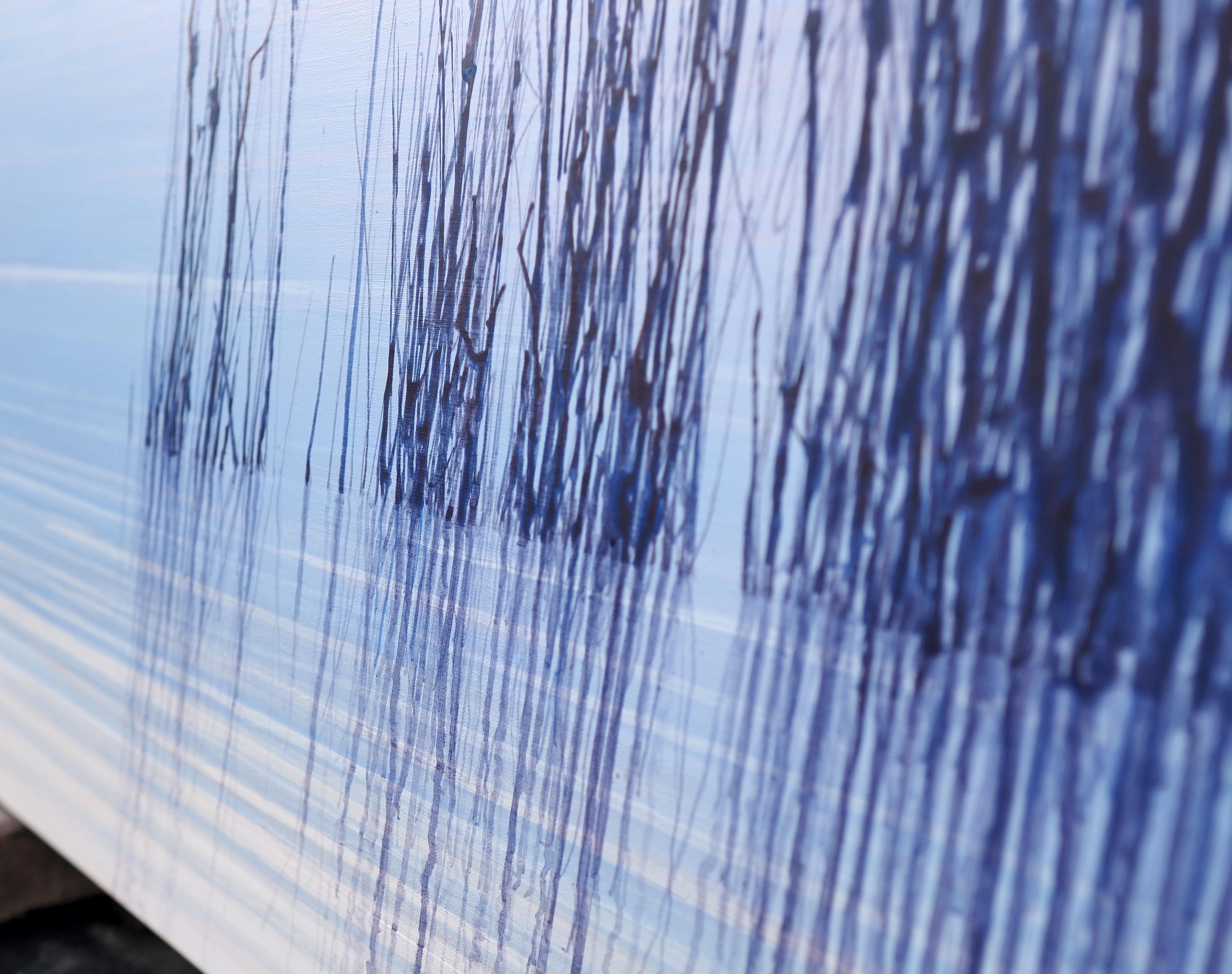 Reflecteur d'eau I,  Des roseaux dans l'eau - Paysage moderne contemporain et atmosphérique en vente 1