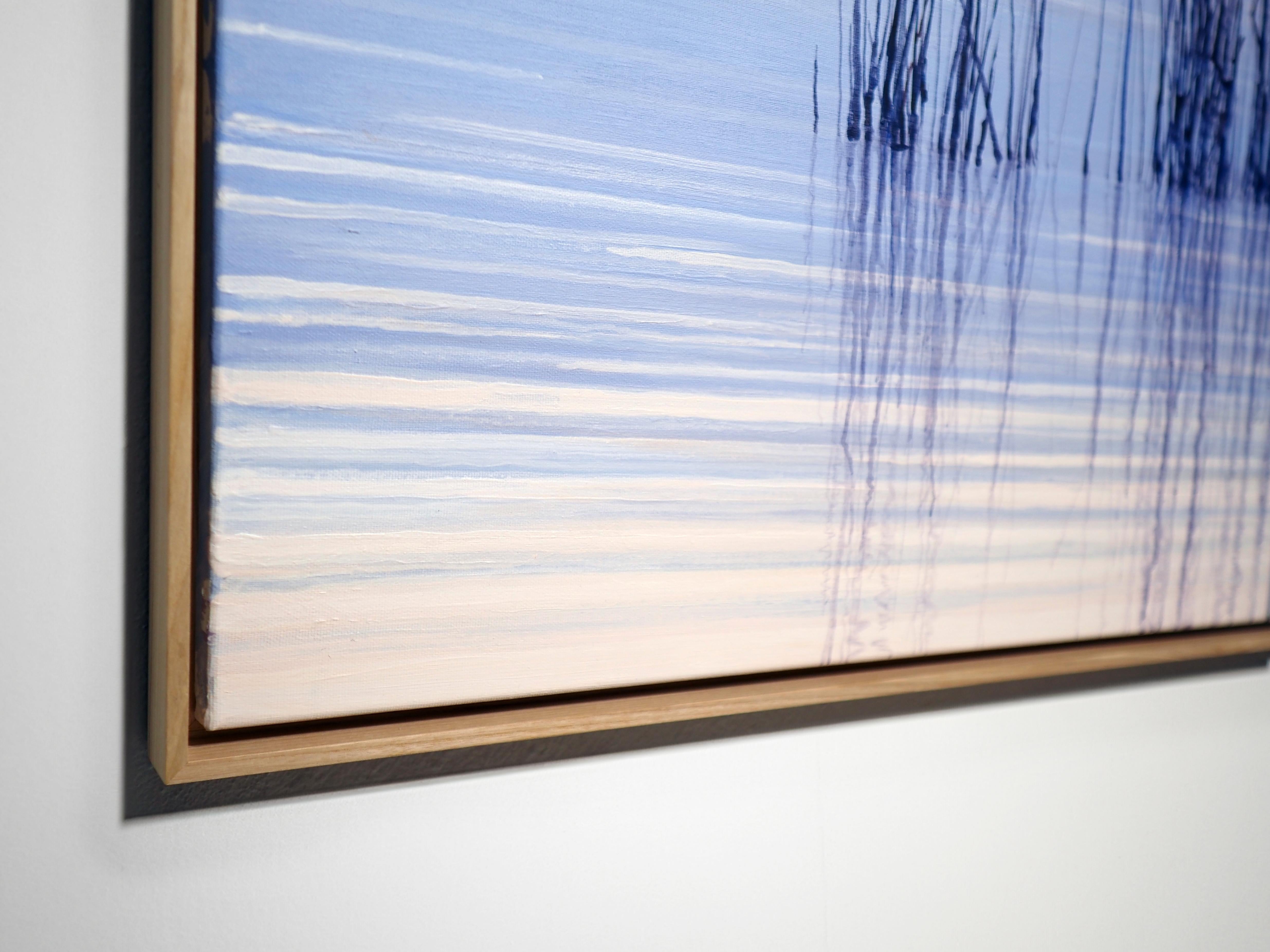 Reflecteur d'eau I,  Des roseaux dans l'eau - Paysage moderne contemporain et atmosphérique en vente 2