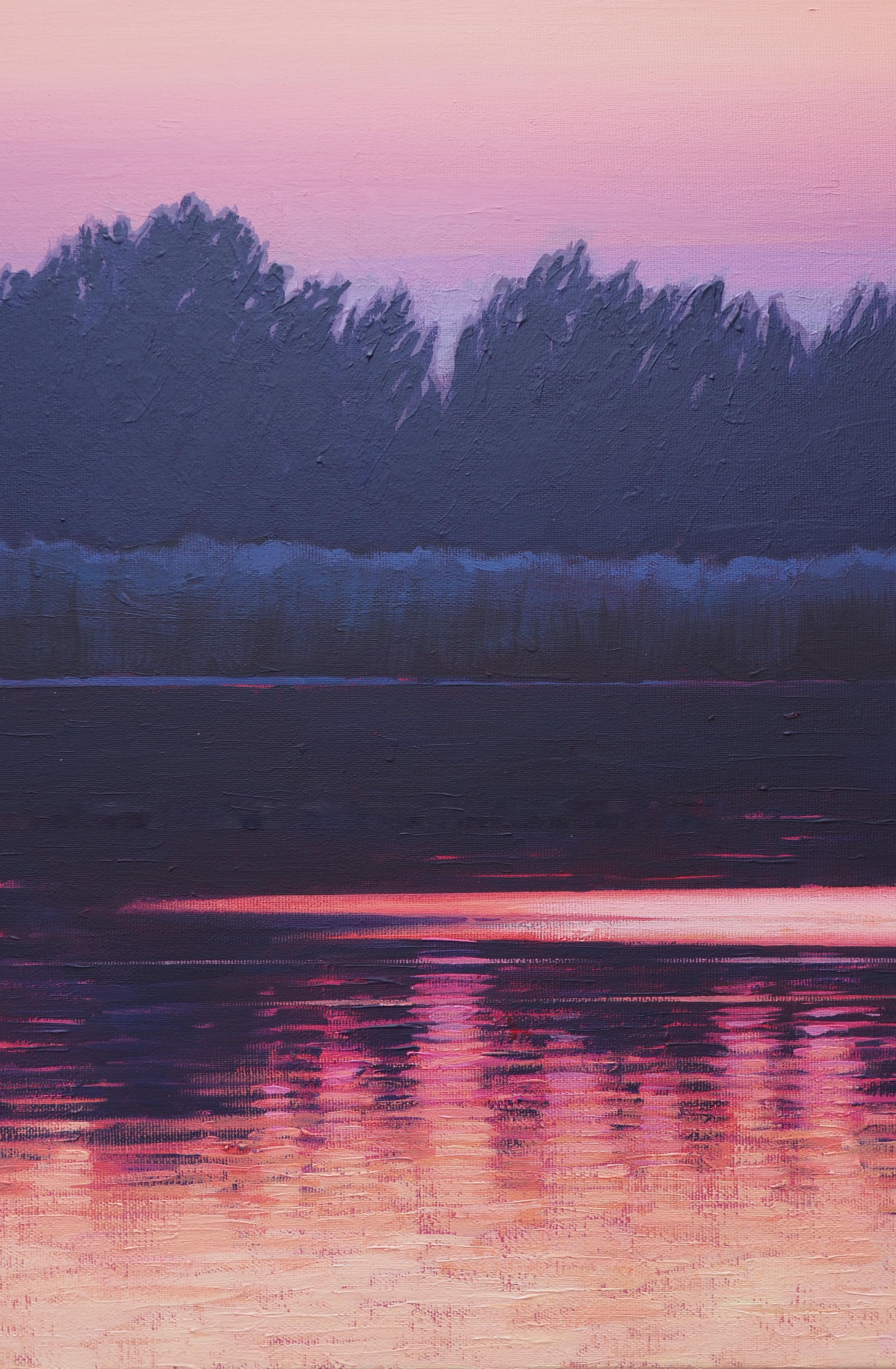 Reflejo del Agua VIII - Paisaje Moderno Atmosférico Contemporáneo en venta 2