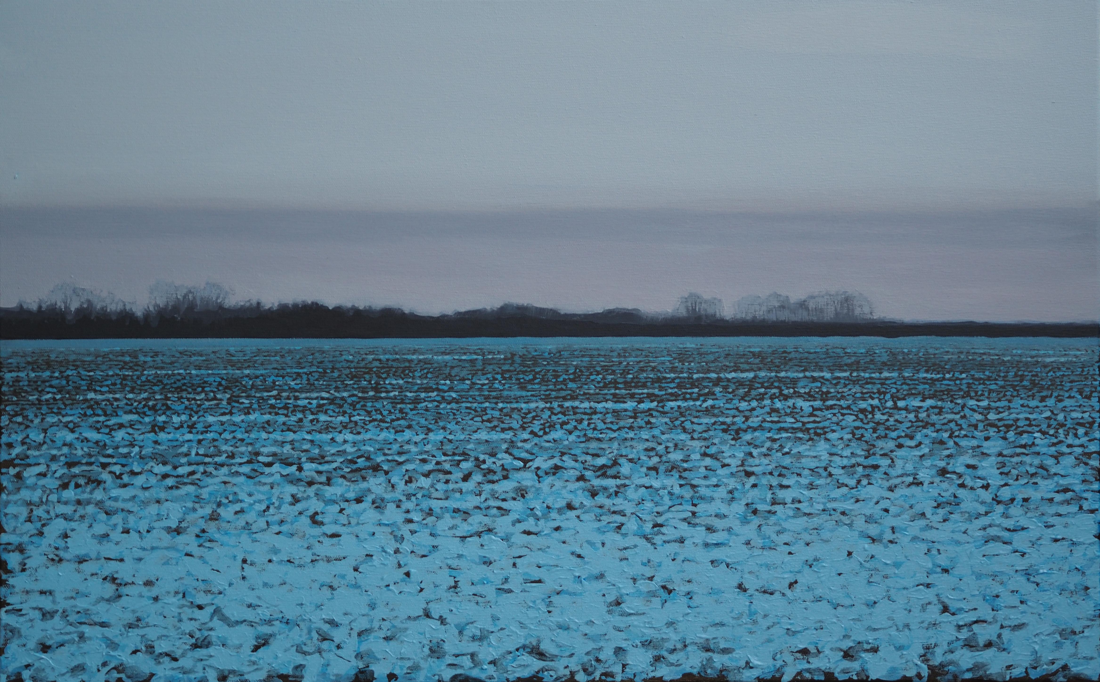 Grzegorz Wójcik Landscape Painting - WINTER LANDSCAPE 5 - Contemporary Atmospheric Landscape,  Modern Nature Painting