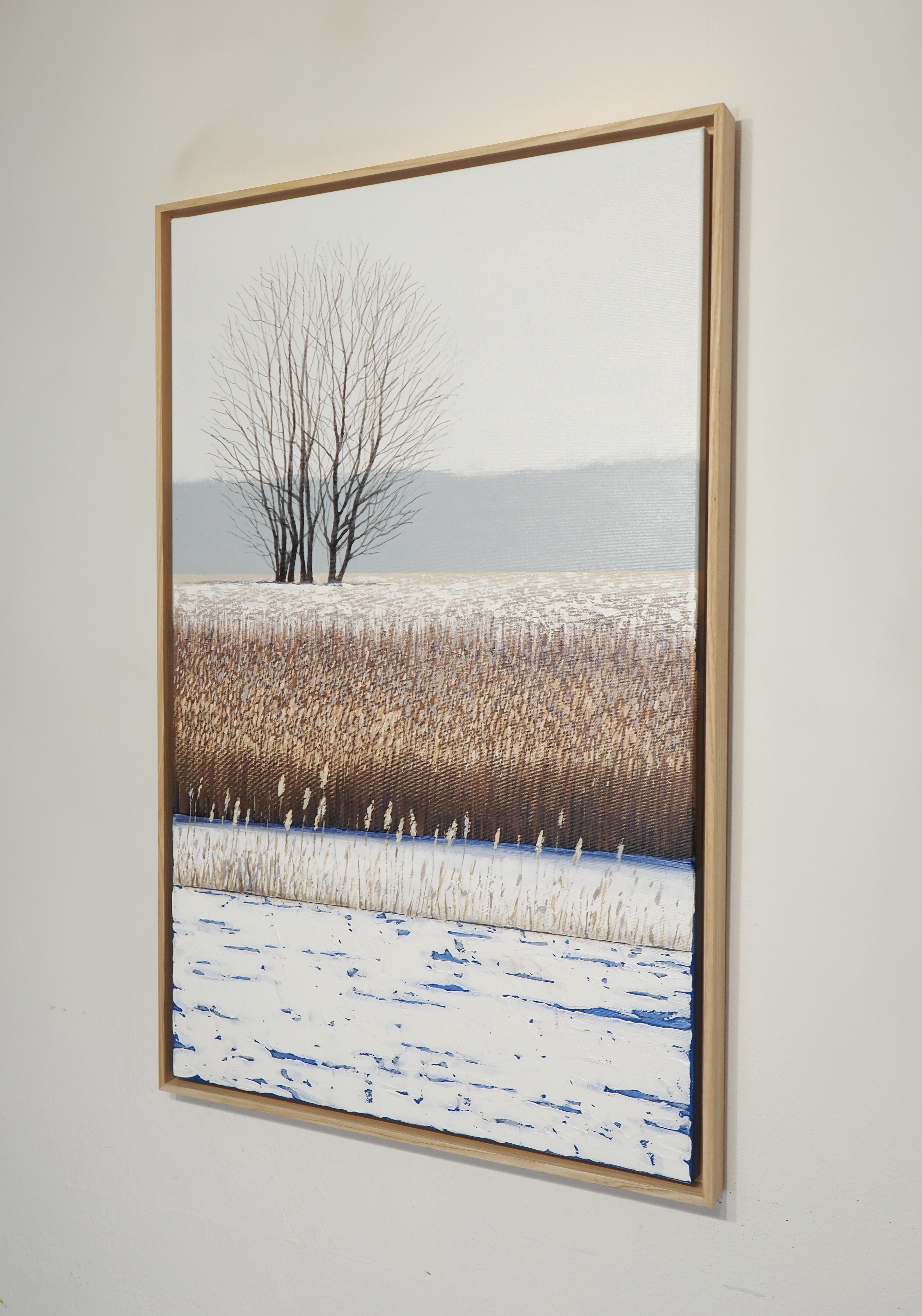 PAISAJE INVERNAL XI - Atmósfera Contemporánea,  Pintura moderna sobre la naturaleza - Painting Contemporáneo de Grzegorz Wójcik