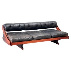 GS195 black leather sofa or daybed by Gianni Songia
