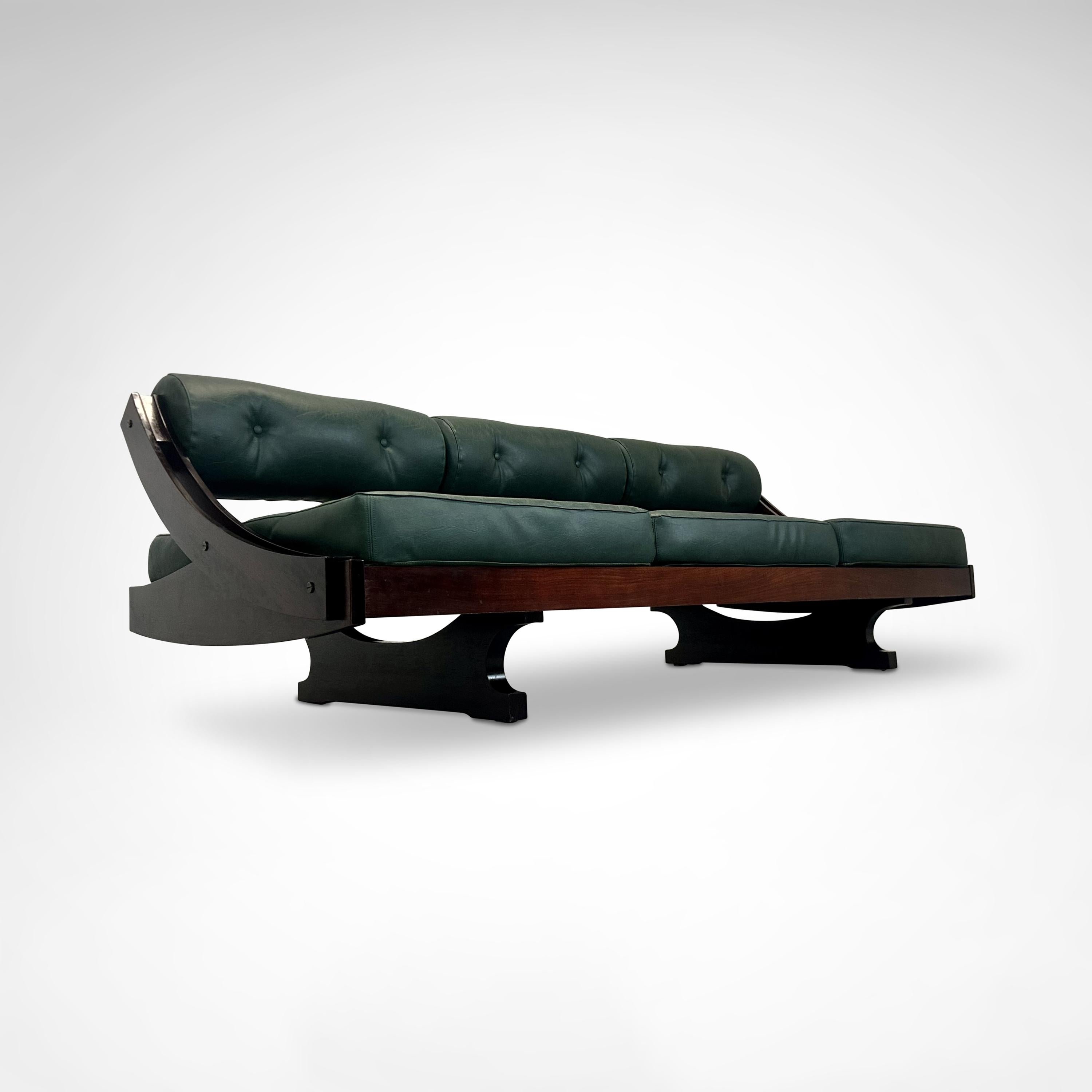 GS195 Letto da giorno in palissandro e pelle Gianni Songia per Sormani 1960s in vendita 2
