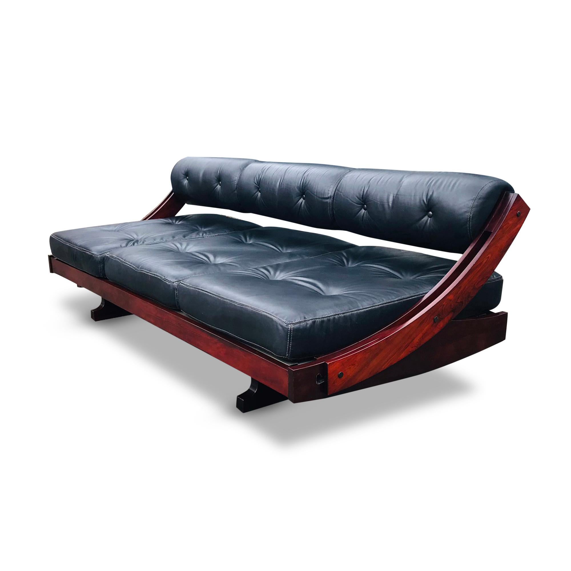 Mid-Century moderno GS195 Letto da giorno in legno di palissandro Gianni Songia per Sormani anni '60