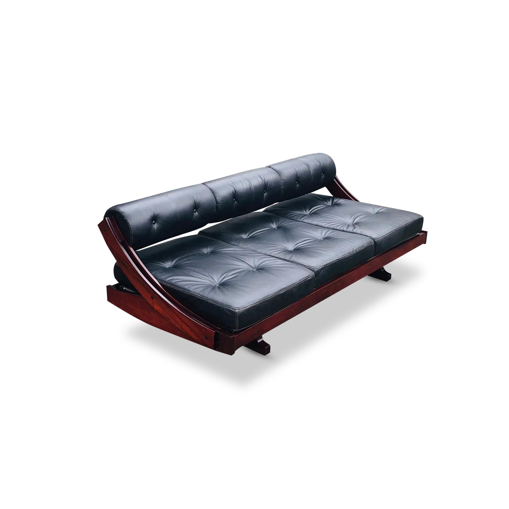 Italiano GS195 Letto da giorno in legno di palissandro Gianni Songia per Sormani anni '60