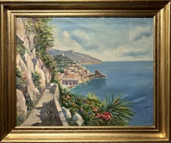 Listed Italian Artist G. Salvati Original oil painting on canvas, Harbor View