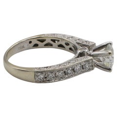 GSI-zertifizierter 0,73 Karat runder natürlicher Diamant-Verlobungsring 14K Weißgold