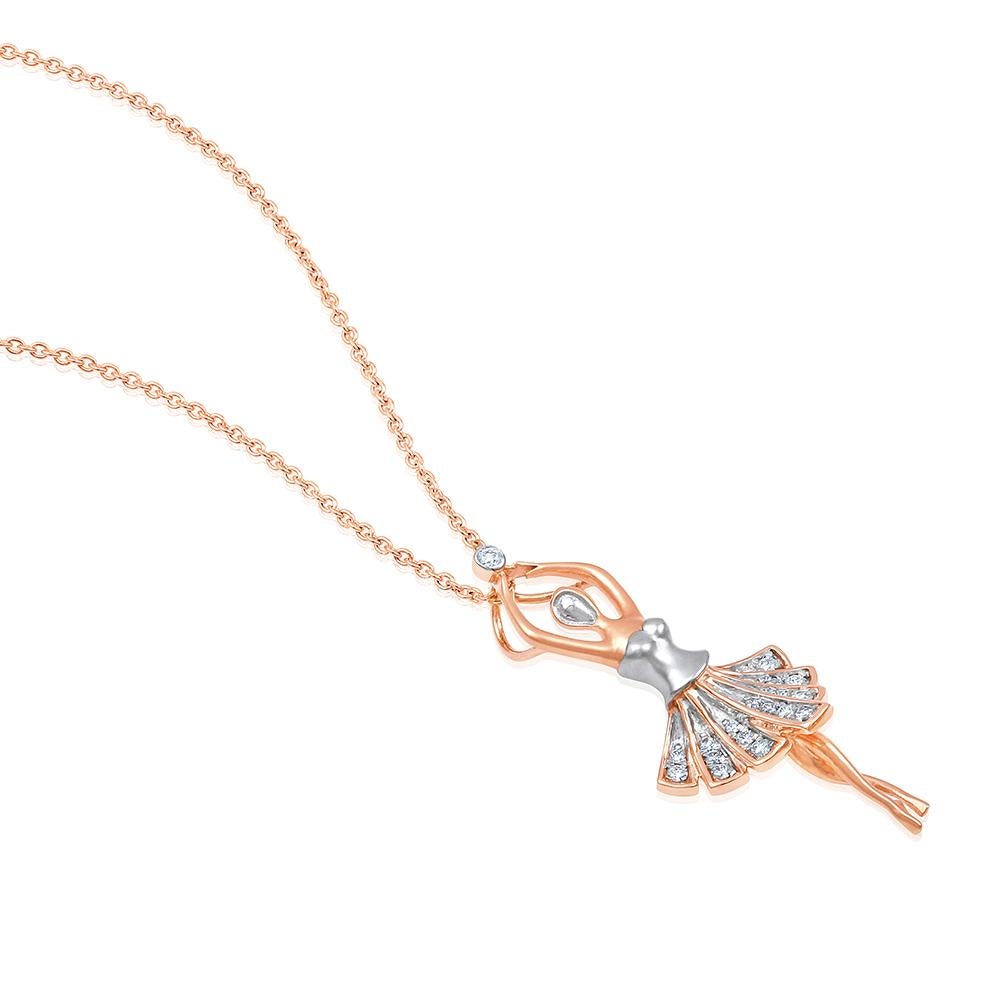 Crafted in 4.99 grams of 14-karat Rose Gold, contains 21 Stones of Round Diamonds with a total of 0.18-Carats in G-H Color and VS-SI Clarity. 

CONTEMPORARY AND TIMELESS ESSENCE: Crafted in 14-karat/18-karat with 100% natural diamond and designed