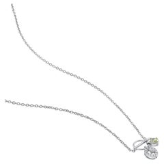 GSI Certified 14k Gold 0.4ct Natural Diamond Briollete Oval Charm Necklace