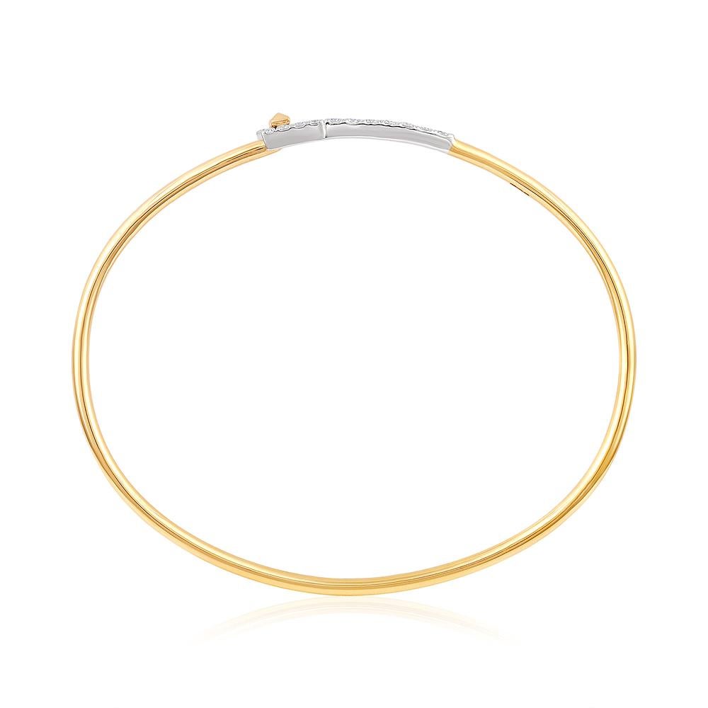 Crafted in 4.59 grams of 14-karat Yellow Gold, contains 23 Stones of Round Diamonds with a total of 0.42-Carats in F-G Color and VS-SI Clarity.

CONTEMPORARY AND TIMELESS ESSENCE: Crafted in 14-karat/18-karat with 100% natural diamond and designed