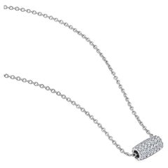 GSI Certified 14k Gold 0.5 Carat Natural Diamond E-VS Roller Charm Necklace