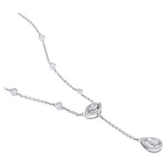 GSI Certified 14k Gold 0.6ct Natural Diamond Briolette Marquise Y Drop Lariat