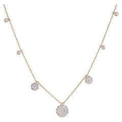 Collier pendentif en or 14 carats avec 2 diamants ovales F-VS certifiés GSI de 0,6 carat de couleur naturelle