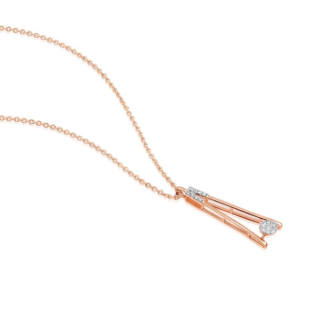 Crafted in 3.01 grams of 14-karat Rose Gold, contains 15 Stones of Round Diamonds with a total of 0.10-Carats in F-G Color and VS-SI Clarity. 

CONTEMPORARY AND TIMELESS ESSENCE: Crafted in 14-karat/18-karat with 100% natural diamond and designed