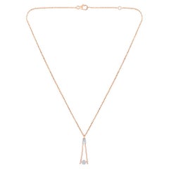 GSI Certified 14k Gold Certified Natural Diamond F-VS A Lariat Y Necklace