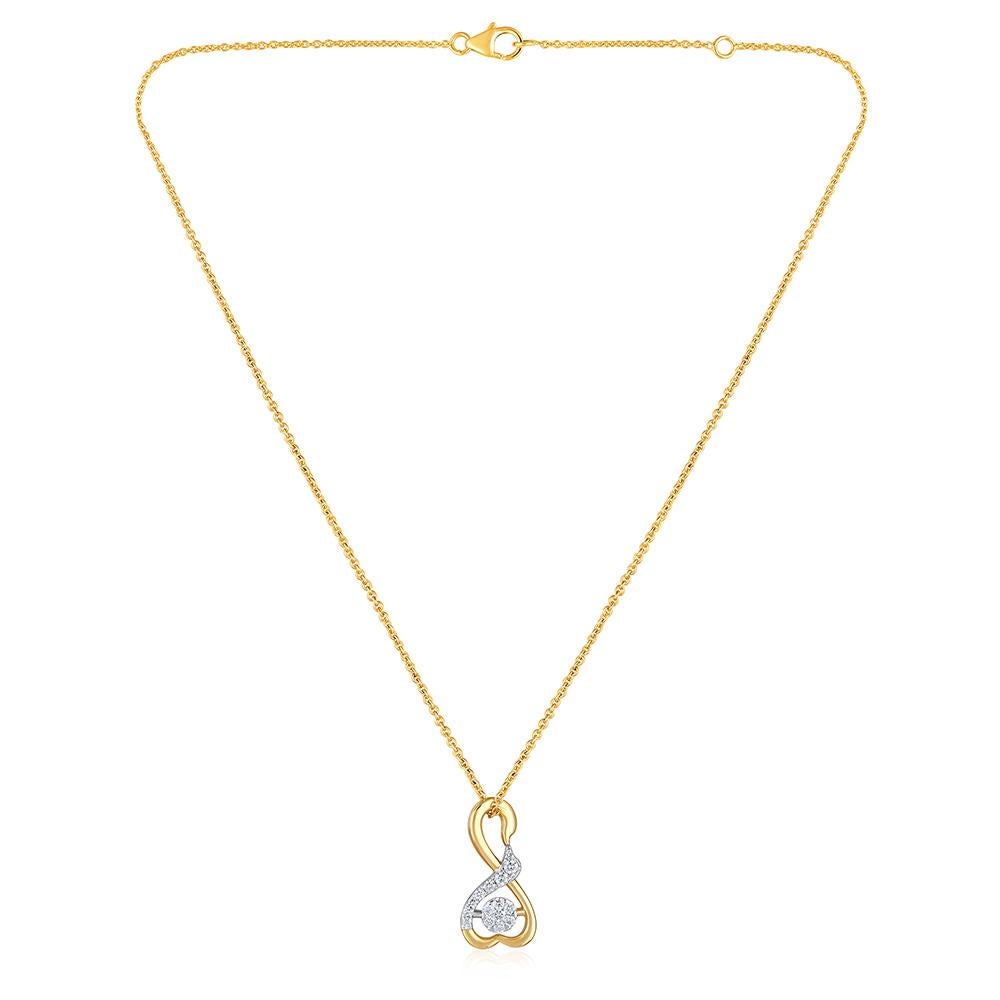 Contemporain Collier en or 14 carats certifié GSI et diamants naturels F-VVS en forme de cœur d'amour infini en vente