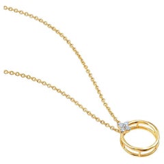 GSI-zertifizierte 14K Gold Natürlicher Diamant E-VS Blumenring Kreis Halskette