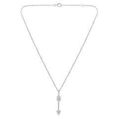 GSI Certified 14k Gold Natural Diamond F-VS Arrow Charm Lariat Y Necklace