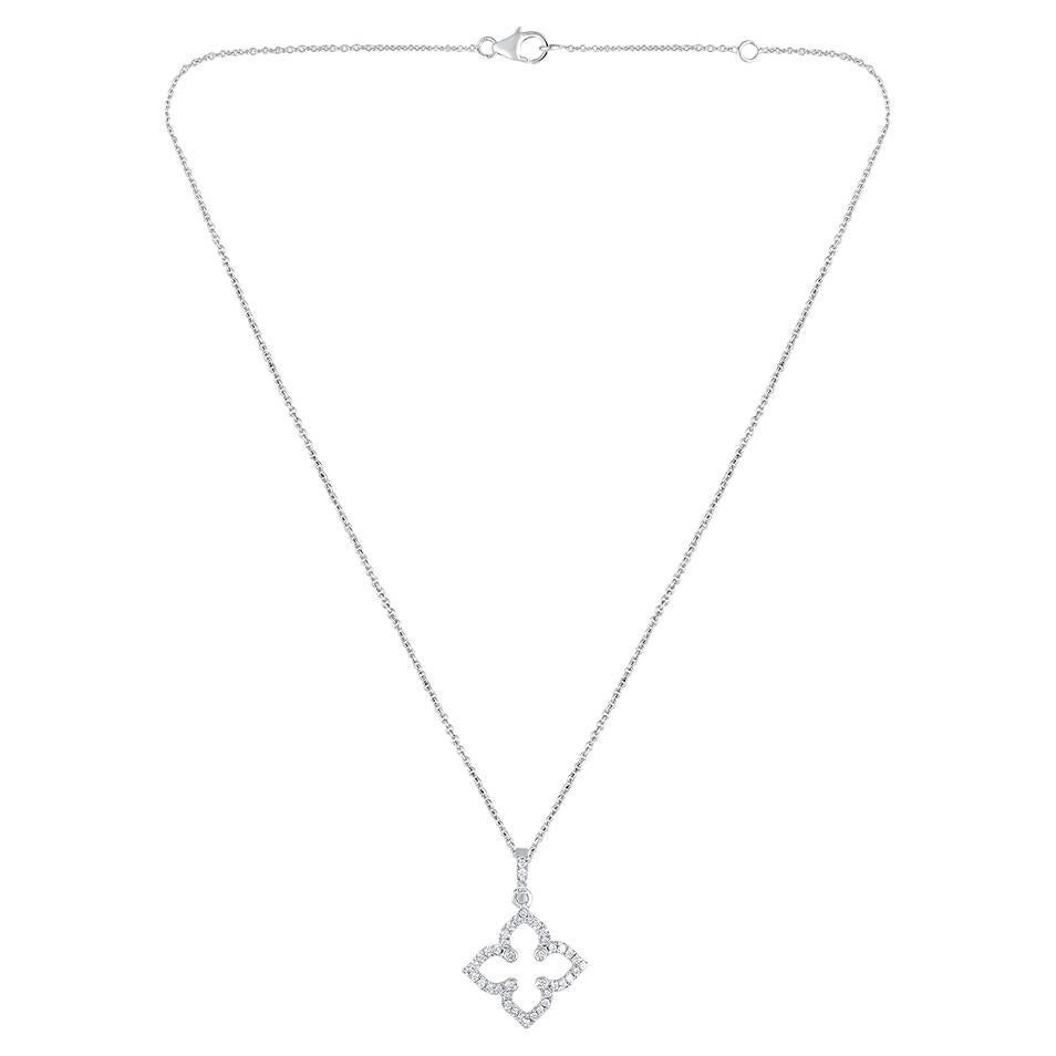 GSI Certified 14k Gold Natural Diamond F-VS Venetian Princess Flower Necklace For Sale