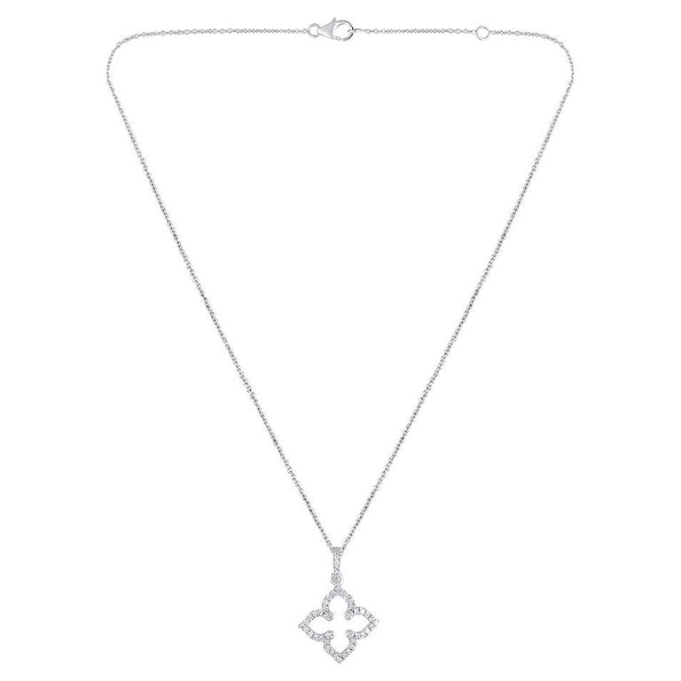 18K WG VENETIAN PRINCESS DIAMOND OUTLINE MEDIUM FLOWER NECKLACE main image 1