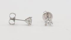 GSI-zertifizierte 0,78 Karat G-H SI2 Runde Diamant-Ohrstecker aus Weißgold