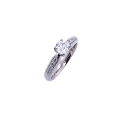 GSI Certified Classic Solitaire 0.47ctF I1 Round Modified Brilliant Diamond Ring