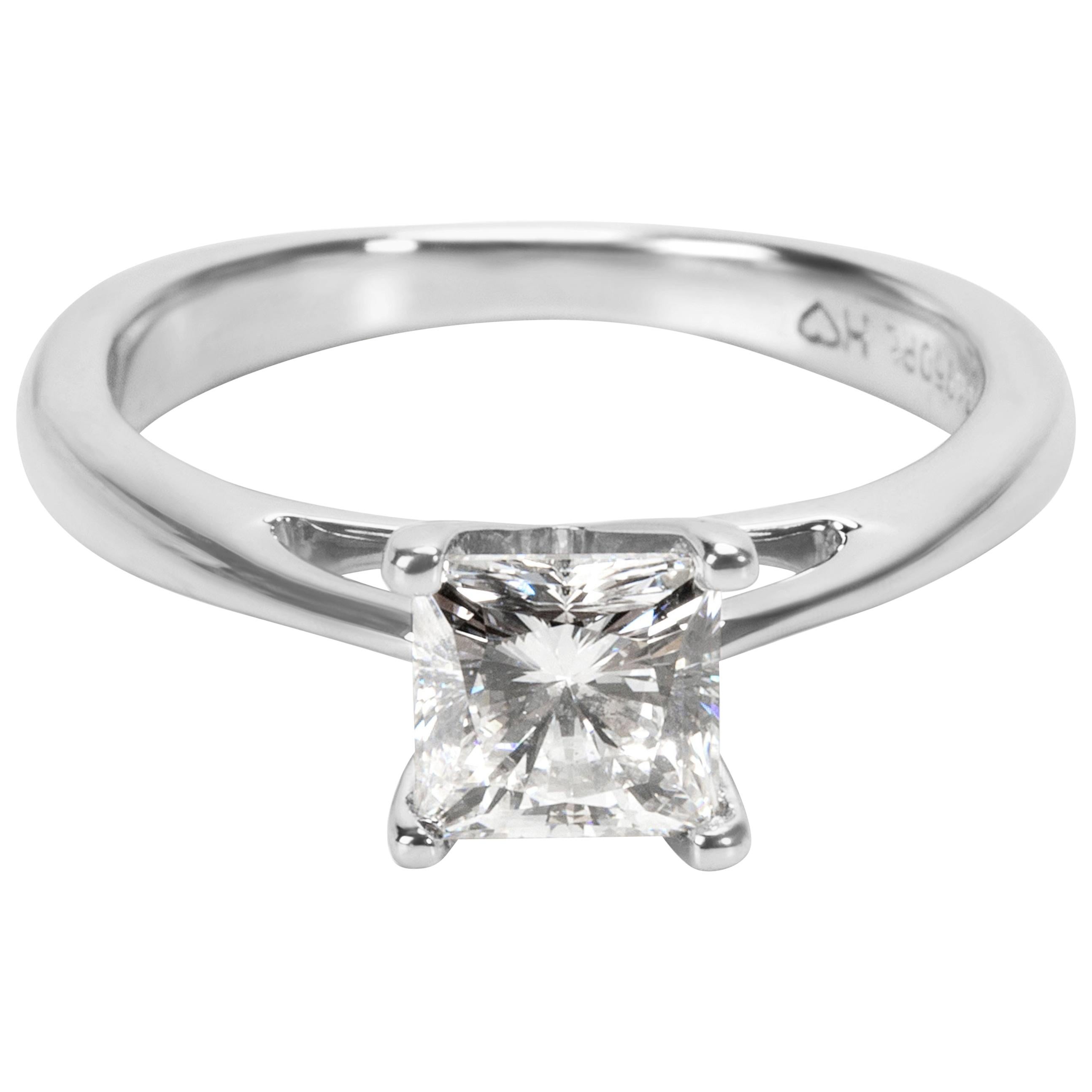 GSL Celebration Princess Cut Diamond Engagement Ring in 18K White Gold ( 1 CTW)