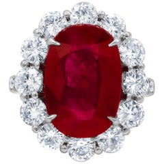 Anillo de diamante rubí de 8,50 quilates certificado GSR