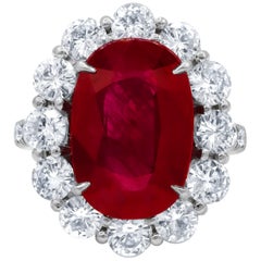 GSR Certified 8.50 Carat Ruby Diamond Ring