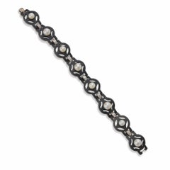 G.T. Marsh & Co. Blackened Steel, Diamond and Cultured Pearl Bracelet