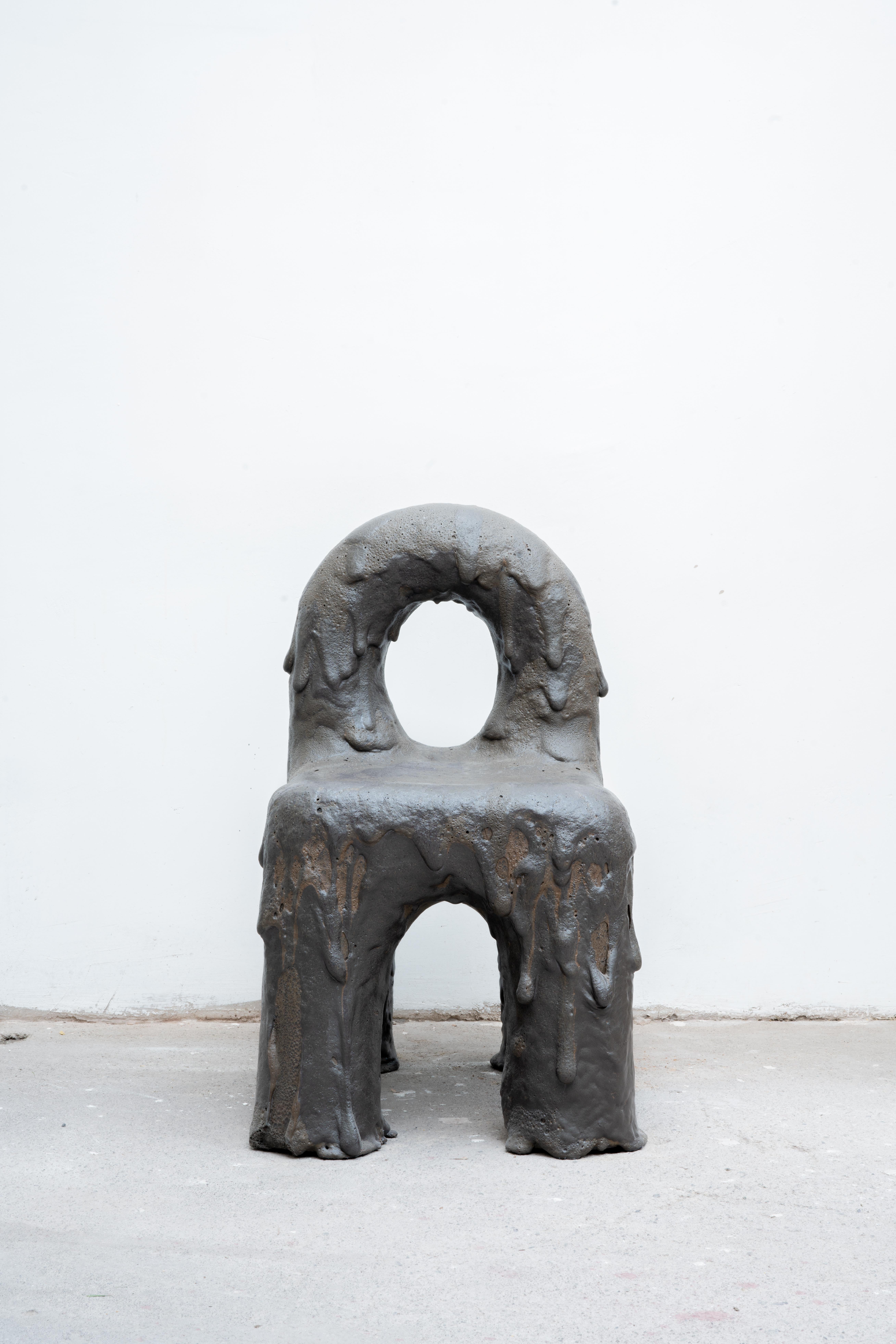 gt2P (Great Things to People)
Remolten N1: Monolita Chair 15, Quitralco, Osorno Volcano, April 23rd, 2019
Stoneware structure, volcanic lava
Measures: 33 x 17.75 x 23.5 inches
84 x 45 x 60 cm

gt2P (Great Things to People) is a Chilean design,