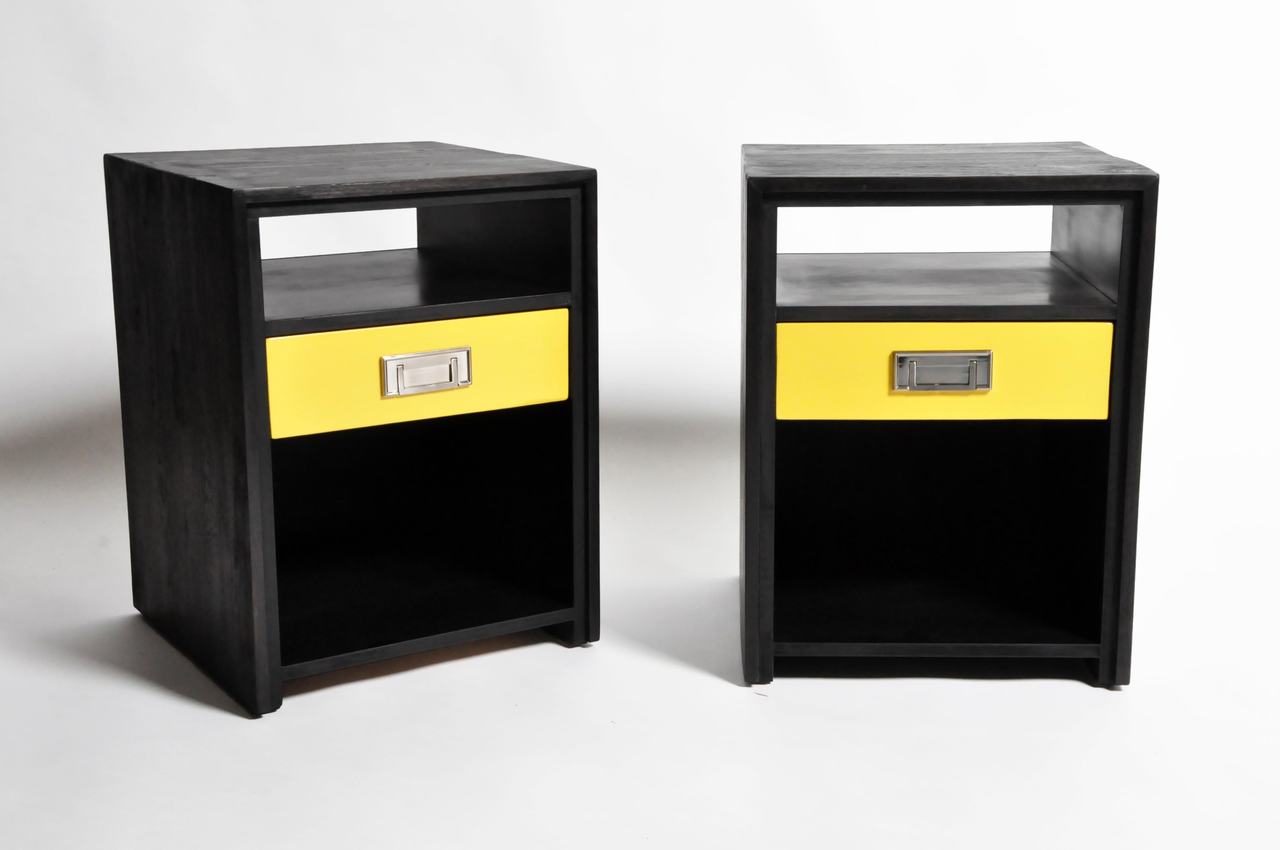 GTC2 Pair of Campaign Bedside Chests by the Golden Triangle, Chicago 2