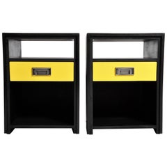 GTC2 Pair of Campaign Bedside Chests by the Golden Triangle, Chicago