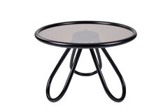 Gebrüder Thonet Vienna GmbH Mesa de centro Arco de madera lacada en negro con cristal