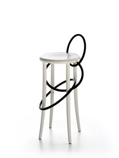 Gebrüder Thonet Vienna GmbH Sgabello Cirque bicolore bianco con anelli neri