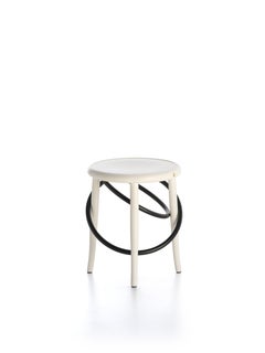 Gebrüder Thonet Vienna GmbH Taburete bajo Cirque blanco con anillos negros