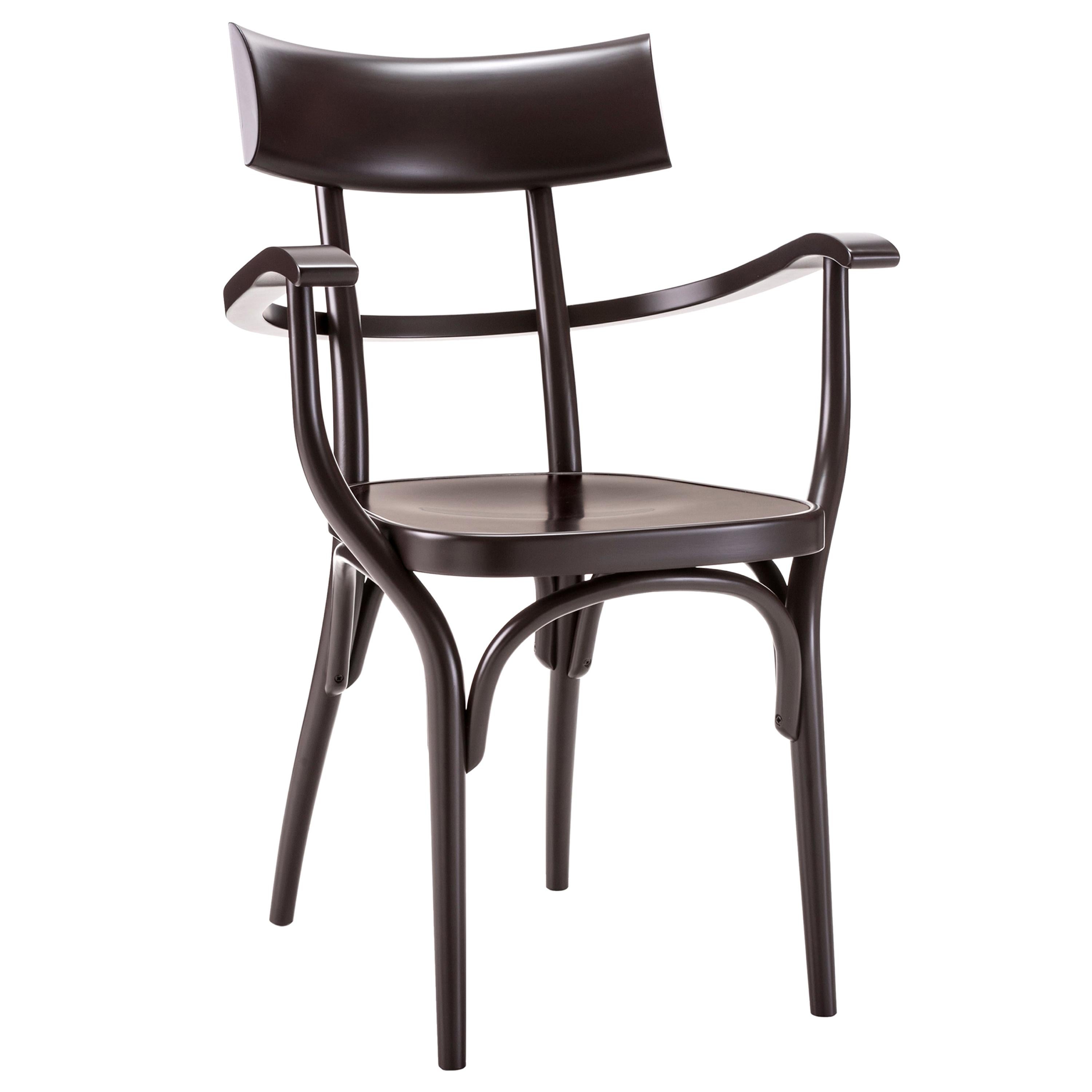 Gebrüder Thonet Vienna GmbH Czech Armchair in Dark Walnut with Plywood Seat