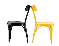 Gebrüder Thonet Vienna GmbH Czech Chair in Black with Plywood Seat