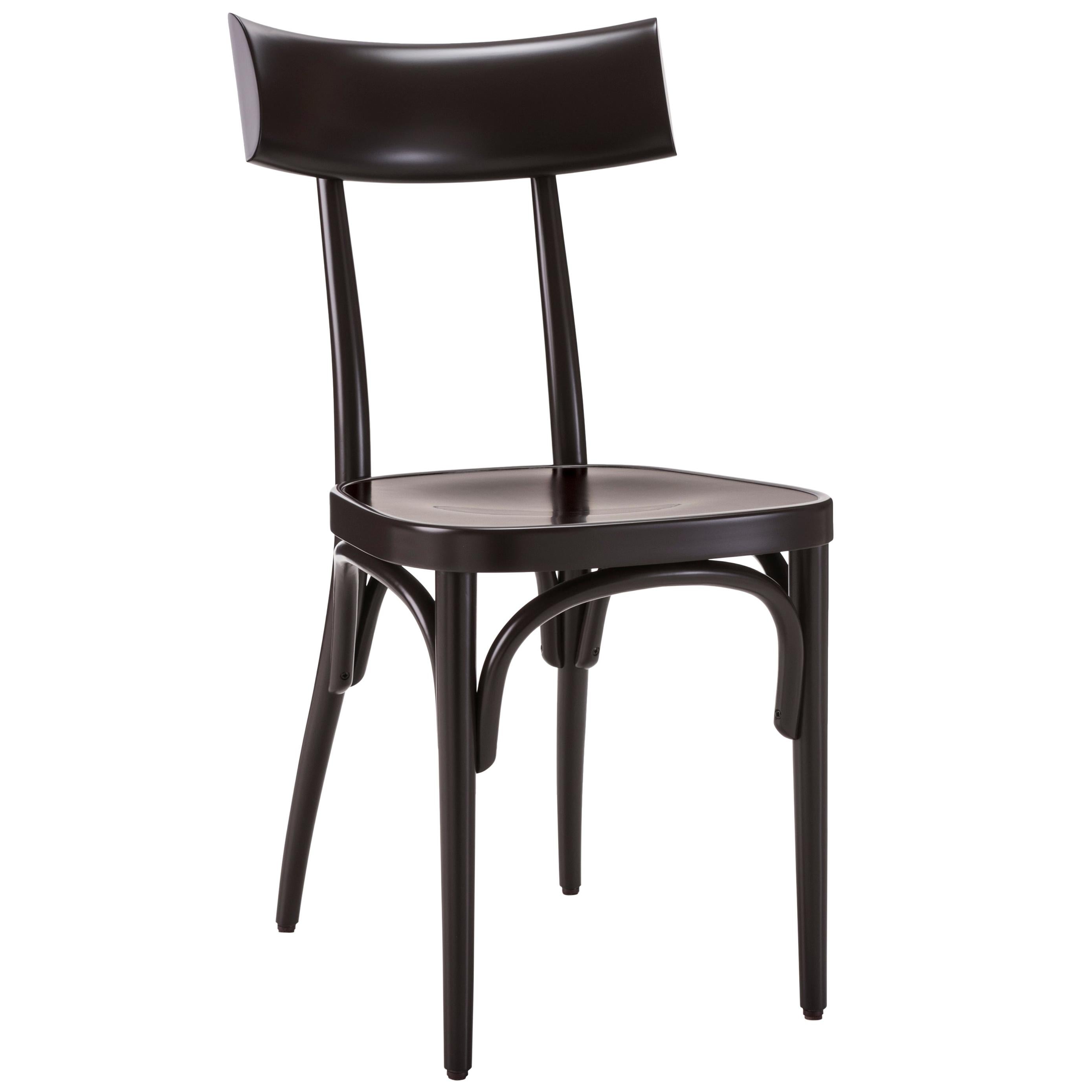 Gebrüder Thonet Vienna GmbH Czech Chair in Black with Plywood Seat For Sale