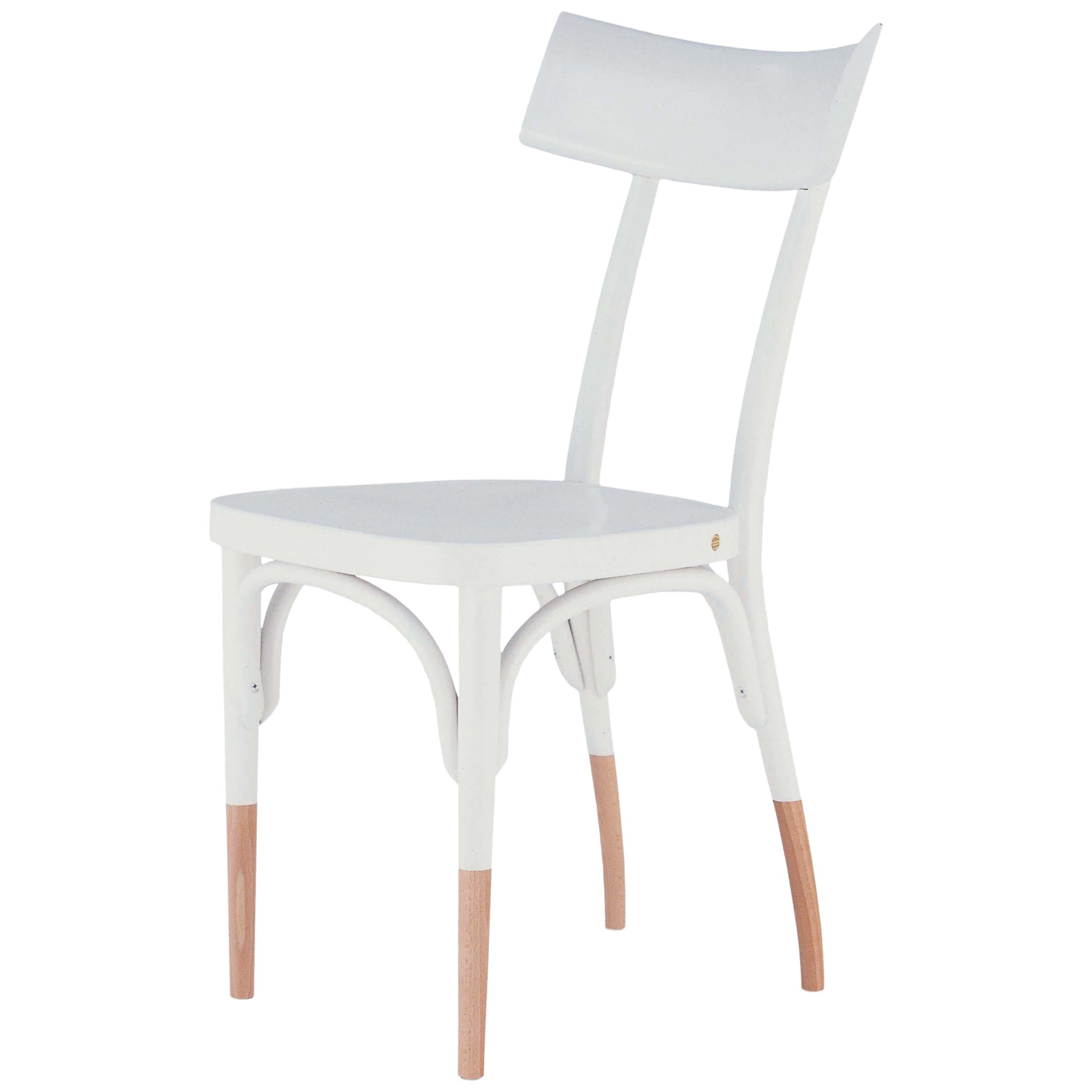Gebrüder Thonet Vienna GmbH Czech Chair in White Plywood Seat and Beech Feet For Sale