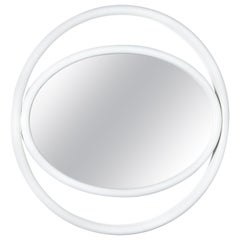 Gebrder Thonet Vienna GmbH Grand miroir circulaire Eyeshine blanc avec cadre