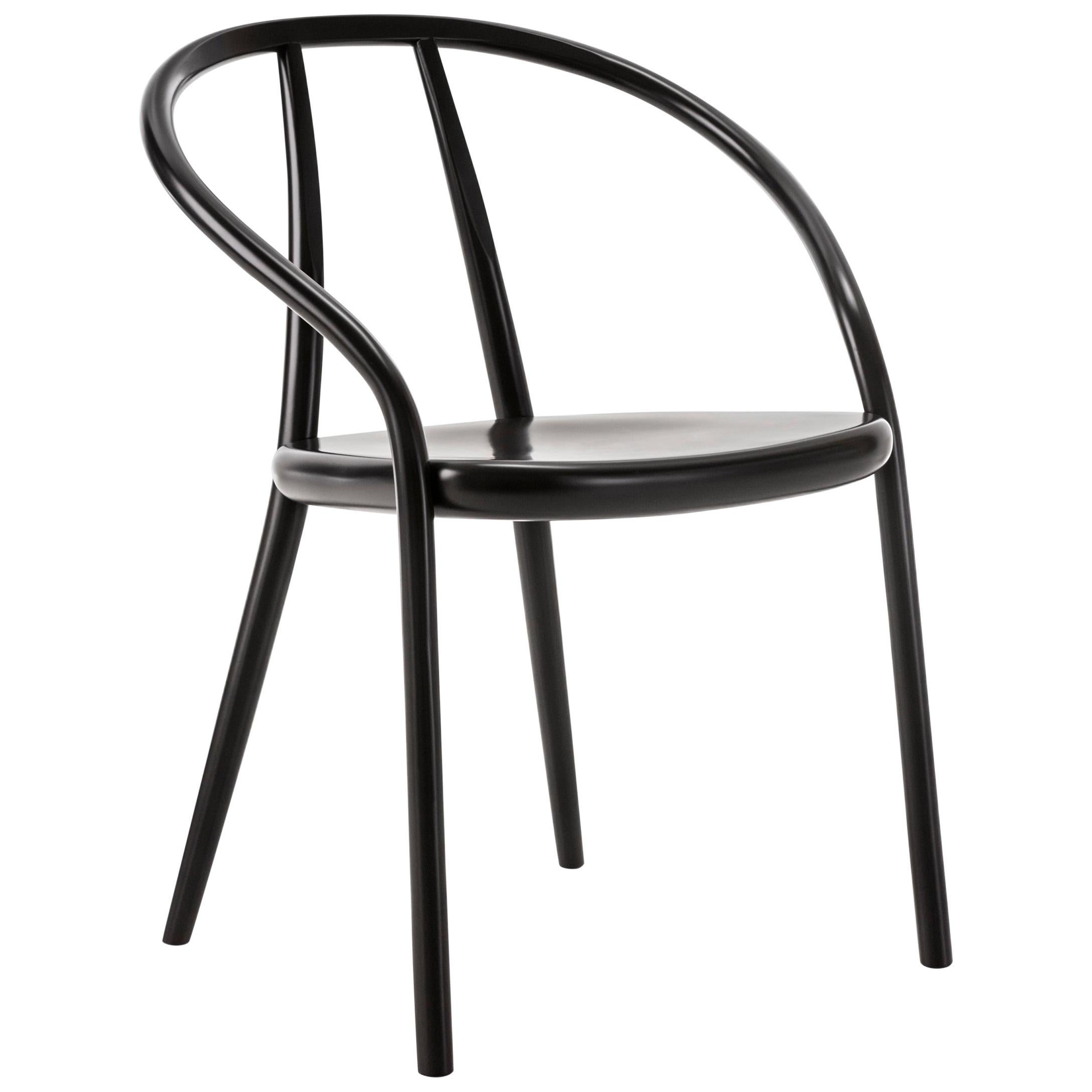 Gebrüder Thonet Vienna GmbH Gustav Chair in Black with Plywood Seat