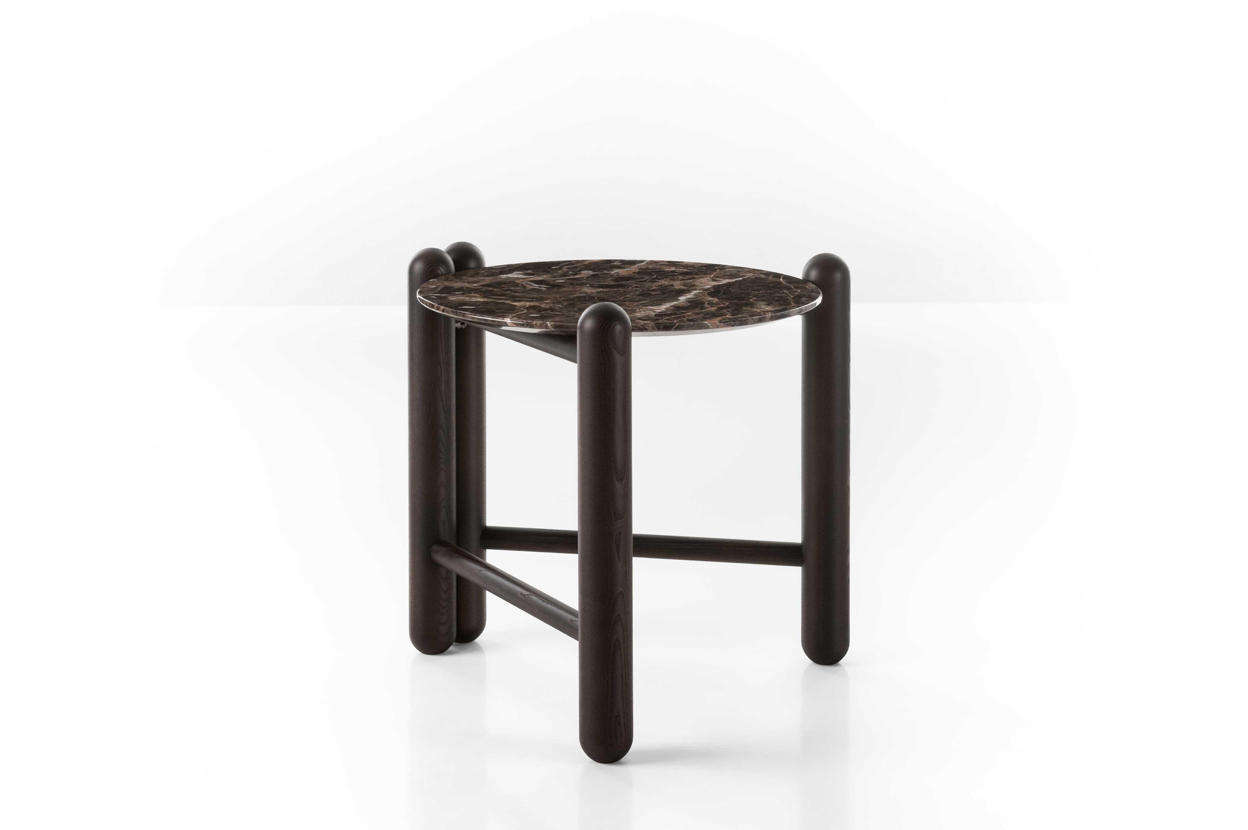 Austrian Gebrüder Thonet Vienna GmbH Hold On Side Table in Wenge and Marble Top For Sale