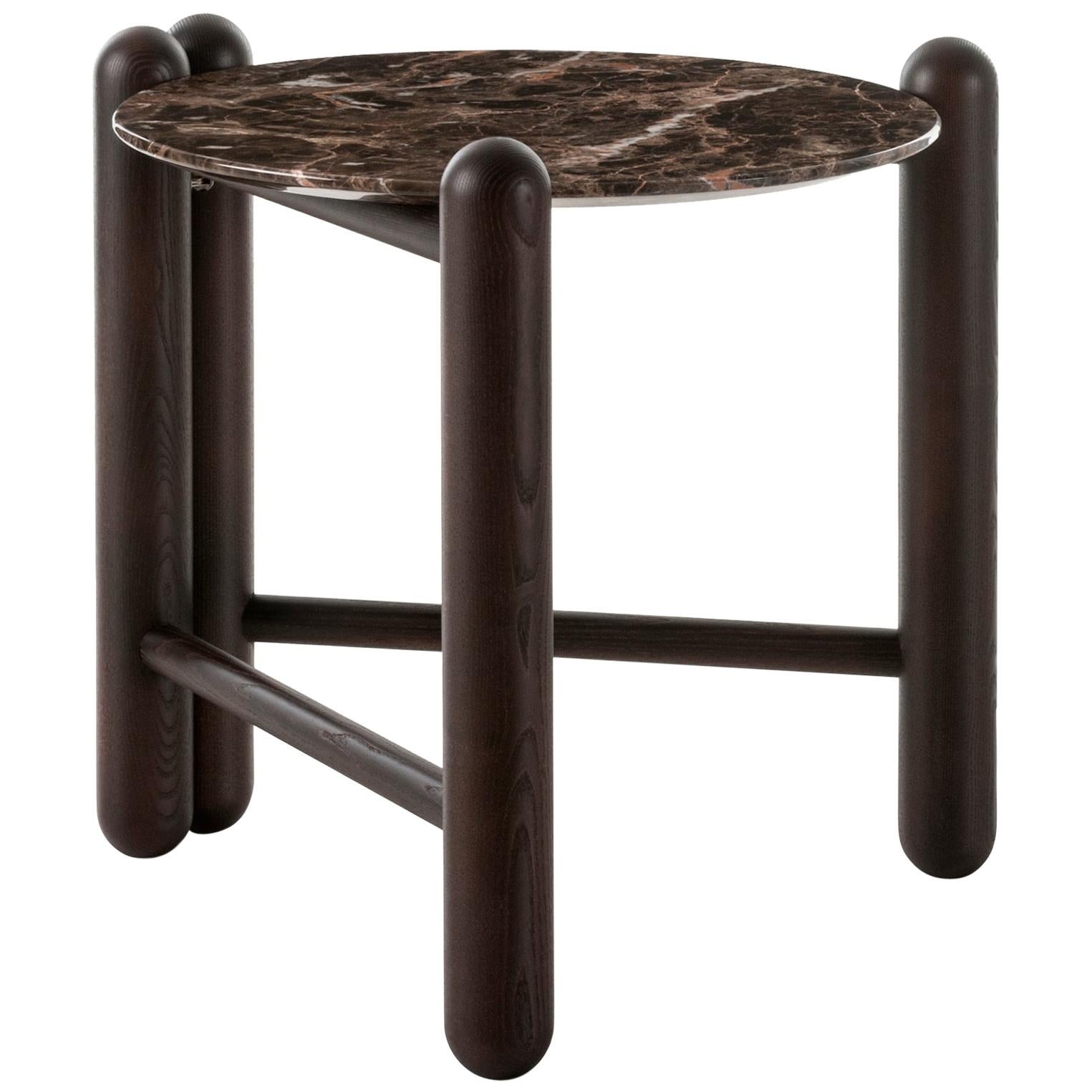 Gebrüder Thonet Vienna GmbH Hold On Side Table in Wenge and Marble Top For Sale