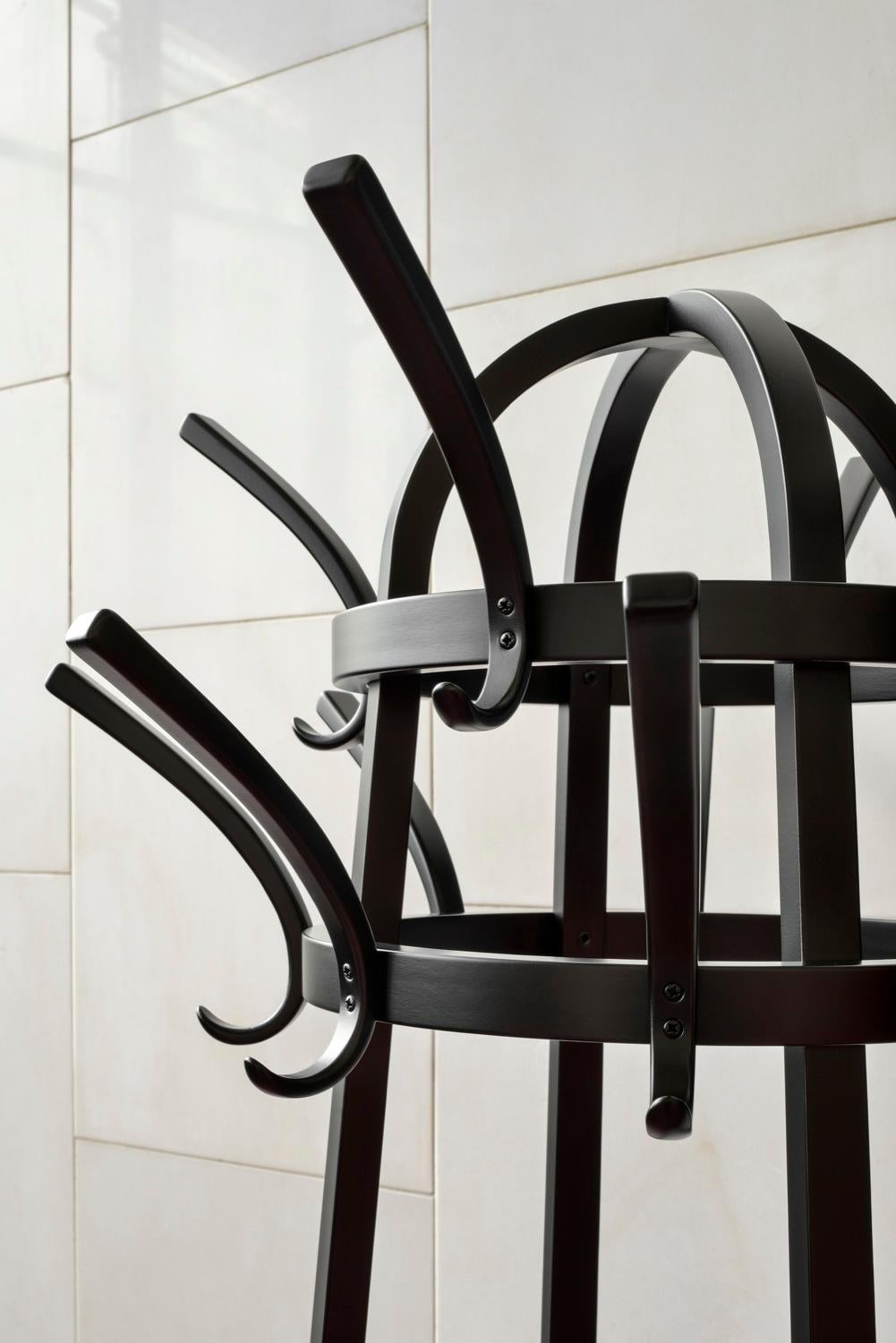 Gebrüder Thonet Vienna GmbH Kolo Moser Wooden Coat Rack in Black In New Condition For Sale In Brooklyn, NY