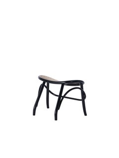 Gebrder Thonet Vienna GmbH repose-pieds Lehnstuhl Hocker noir avec assise en rotin tressé