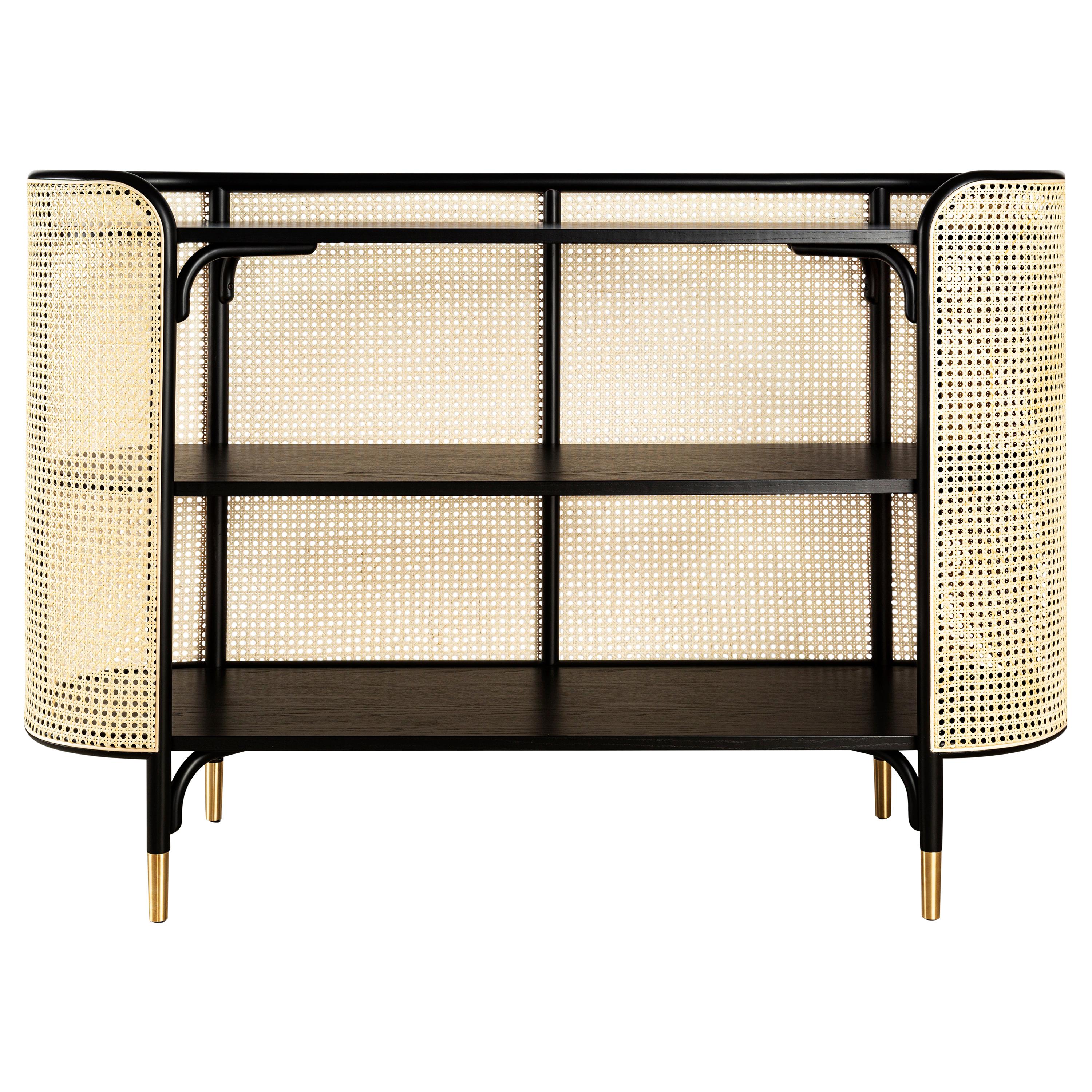 Gebrüder Thonet Vienna GmbH Console MOS in Wood con piedini in ottone