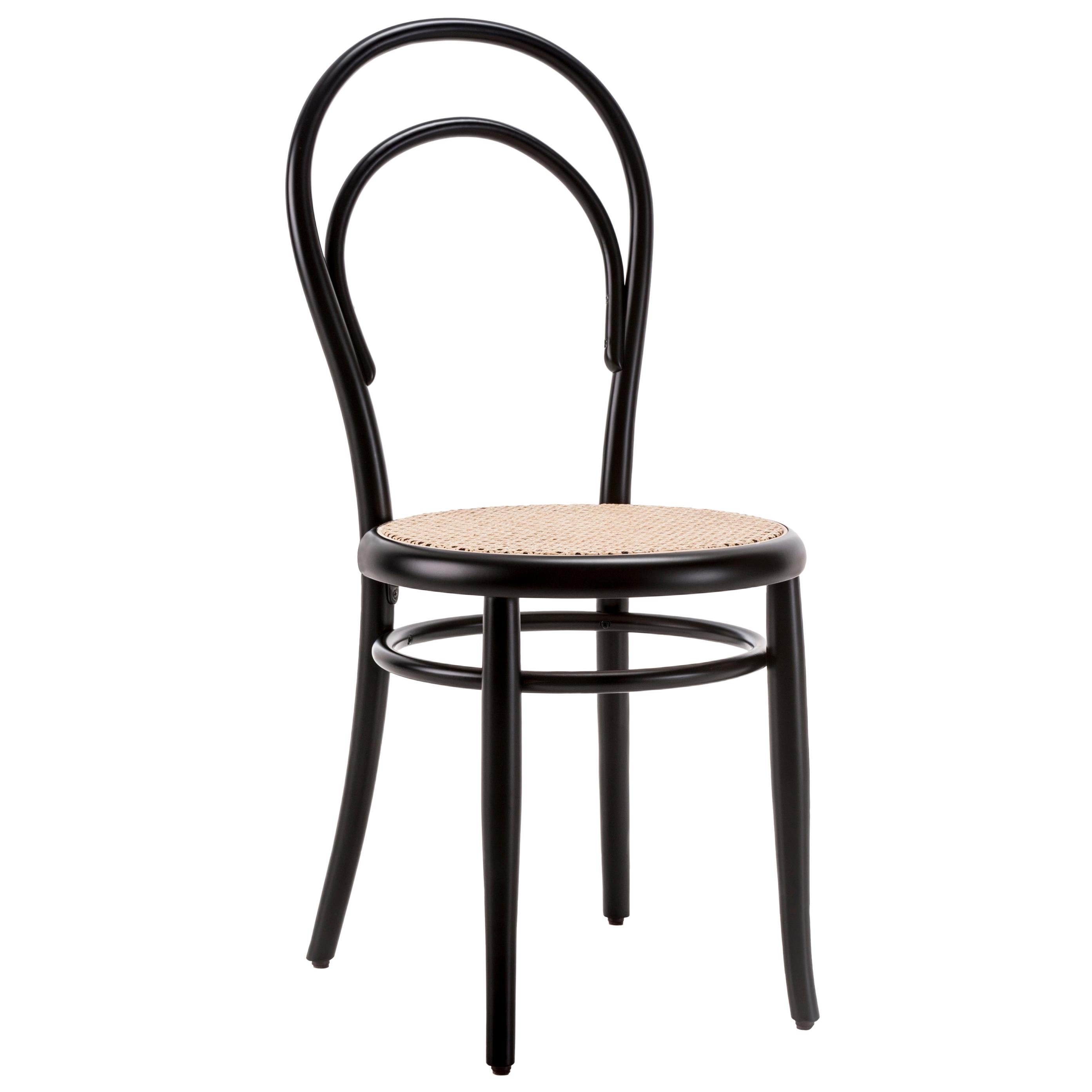 Gebrüder Thonet Vienna GmbH N.14 Chair in Black with Woven Cane Seat For Sale