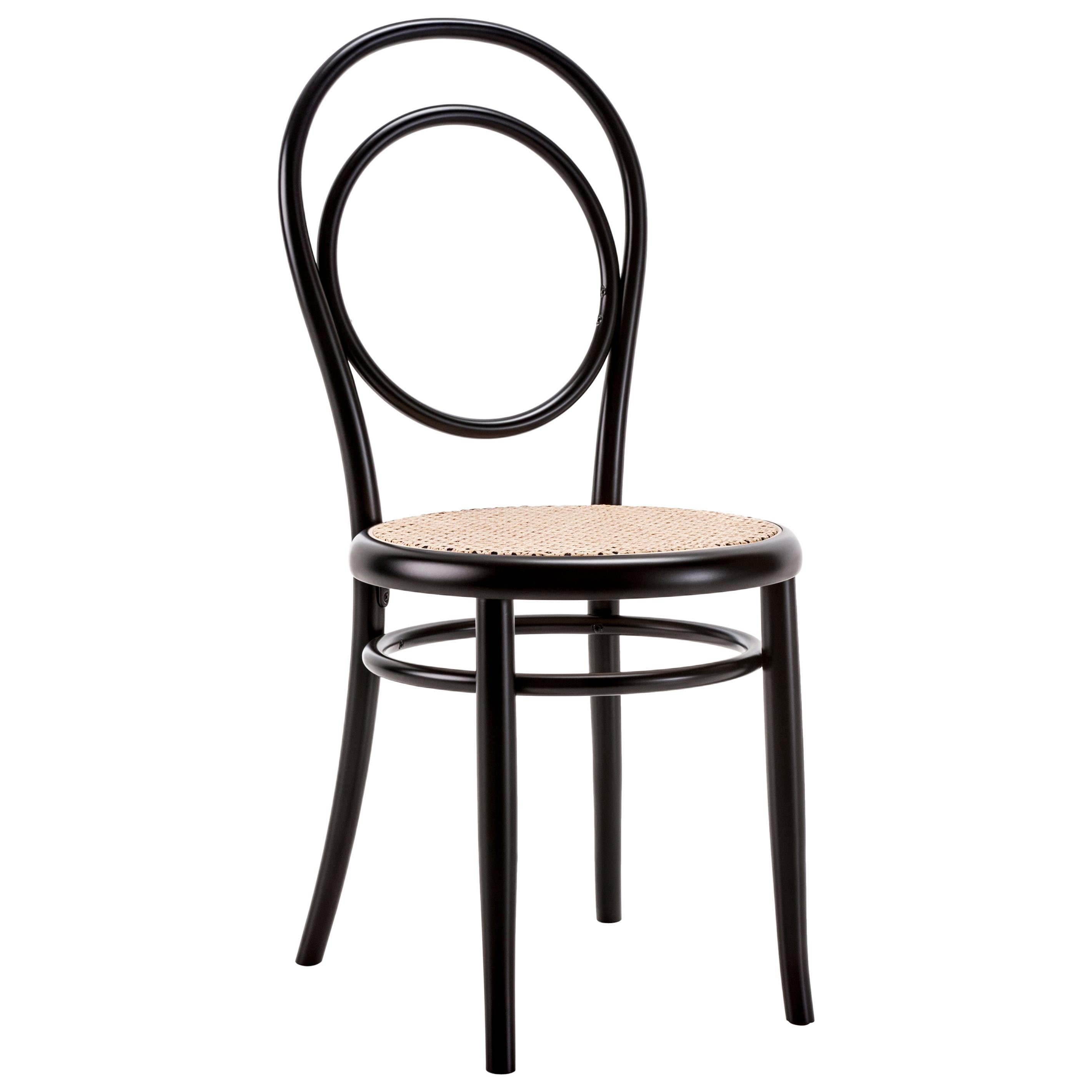 Gebrüder Thonet Vienna GmbH N.14 Perforated Chair in Black with Plywood Seat