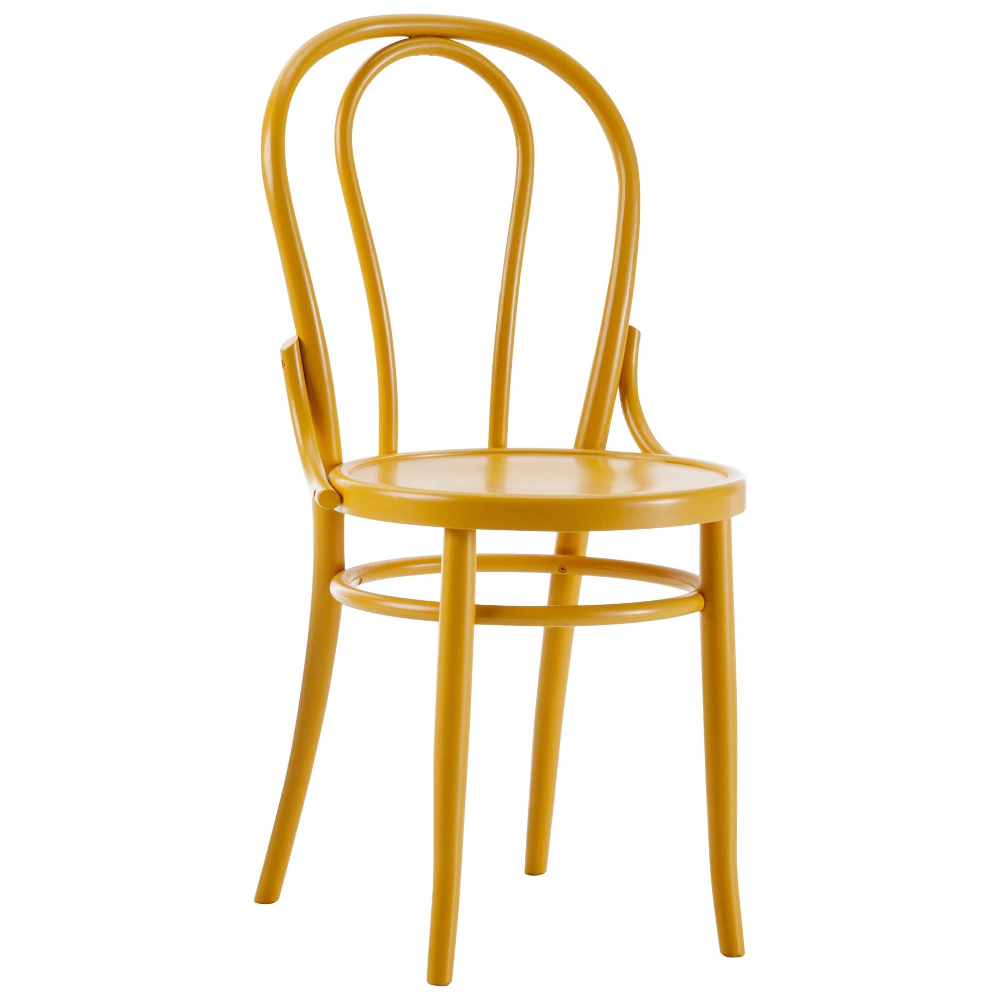 Gebrüder Thonet Vienna GmbH N.18 Chair in Yellow Ocre with Plywood Seat